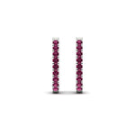 Load image into Gallery viewer, 0.75-carat-classic-pink-sapphire-huggie-hoop-earring-in-white-gold-FDEAR11260GSADRPIANGLE2-0.75-NL-WG
