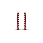 Load image into Gallery viewer, 0.75-carat-classic-pink-sapphire-huggie-hoop-earring-in-yellow-gold-FDEAR11260GSADRPIANGLE2-0.75-NL-YG
