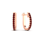 Load image into Gallery viewer, 0.75-carat-classic-ruby-huggie-hoop-earring-in-rose-gold-FDEAR11260GRUDRANGLE2-0.75-NL-RG
