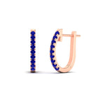 Load image into Gallery viewer, 0.75-carat-classic-sapphire-huggie-hoop-earring-in-rose-gold-FDEAR11260GSABLANGLE2-0.75-NL-RG
