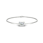 Load image into Gallery viewer, Bezel Set Emerald Chain Bracelet 0.75 Carat
