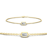 Load image into Gallery viewer, Bezel Set Emerald Chain Bracelet 0.75 Carat
