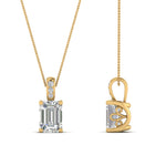 Load image into Gallery viewer, 0.75-carat-emerald-cut-diamond-filigree-pendant-in-FDPD10681EM-0.75CTANGLE2-NL-YG
