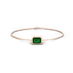 Load image into Gallery viewer, Bezel Set Emerald Chain Bracelet 0.75 Carat
