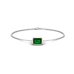 Load image into Gallery viewer, Bezel Set Emerald Chain Bracelet 0.75 Carat
