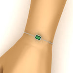 Load image into Gallery viewer, Bezel Set Emerald Chain Bracelet 0.75 Carat
