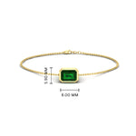 Load image into Gallery viewer, Bezel Set Emerald Chain Bracelet 0.75 Carat
