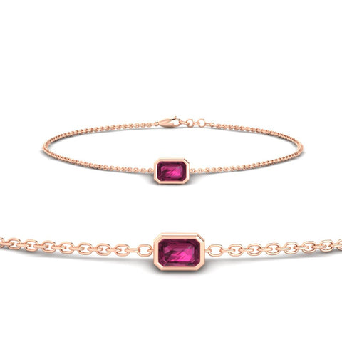 0.75-carat-emerald-cut-pink-sapphire-bezel-set-chain-bracelet-in-rose-gold-FDBRC11133EMGSADRPI-0.75CT-NL-RG