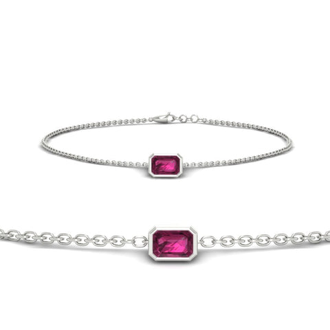 0.75-carat-emerald-cut-pink-sapphire-bezel-set-chain-bracelet-in-white-gold-FDBRC11133EMGSADRPI-0.75CT-NL-WG