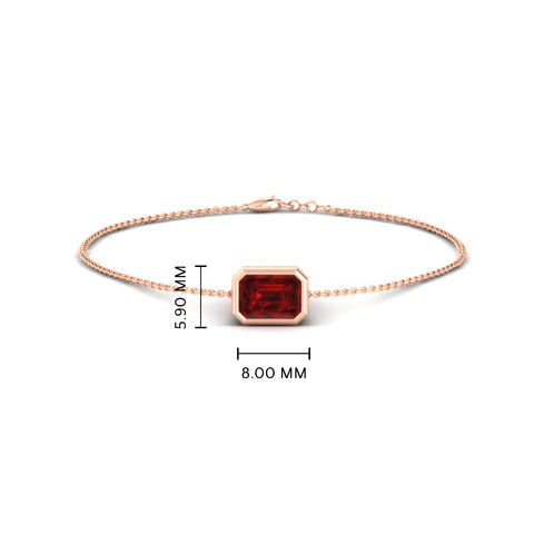 0.75-carat-emerald-cut-ruby-bezel-set-chain-bracelet-in-rose-gold-FD-BRC11133EMGRUDRANGLE2-0.75CT-NL-RG-HW