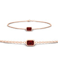 Thumbnail 17 - 0.75-carat-emerald-cut-ruby-bezel-set-chain-bracelet-in-rose-gold-FDBRC11133EMGRUDR-0.75CT-NL-RG