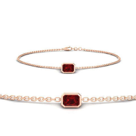 0.75-carat-emerald-cut-ruby-bezel-set-chain-bracelet-in-rose-gold-FDBRC11133EMGRUDR-0.75CT-NL-RG