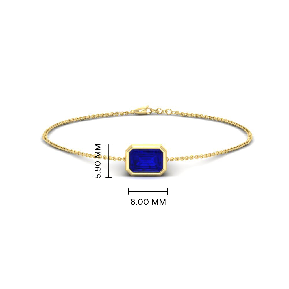 Bezel Set Emerald Chain Bracelet 0.75 Carat