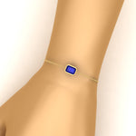 Load image into Gallery viewer, Bezel Set Emerald Chain Bracelet 0.75 Carat
