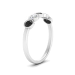 Load image into Gallery viewer, 0.75-carat-five-round-black-diamond-bezel-set-wedding-ring-in-FD10558B-0.15CTGBLACK-NL-WG
