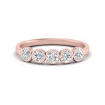 Load image into Gallery viewer, 0.75-carat-five-round-diamond-bezel-set-wedding-ring-in-FD10558B-0.15CT-NL-RG
