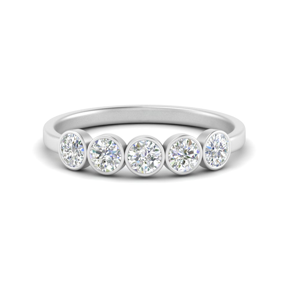 0.75-carat-five-round-diamond-bezel-set-wedding-ring-in-FD10558B-0.15CT-NL-WG