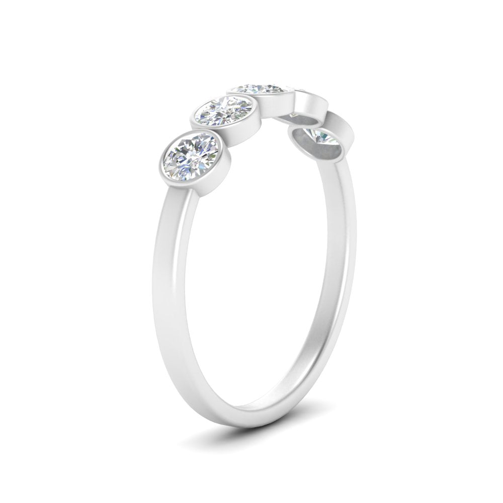 0.75-carat-five-round-diamond-bezel-set-wedding-ring-in-FD10558B-0.15CT-NL-WG