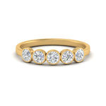Load image into Gallery viewer, 0.75-carat-five-round-diamond-bezel-set-wedding-ring-in-FD10558B-0.15CT-NL-YG
