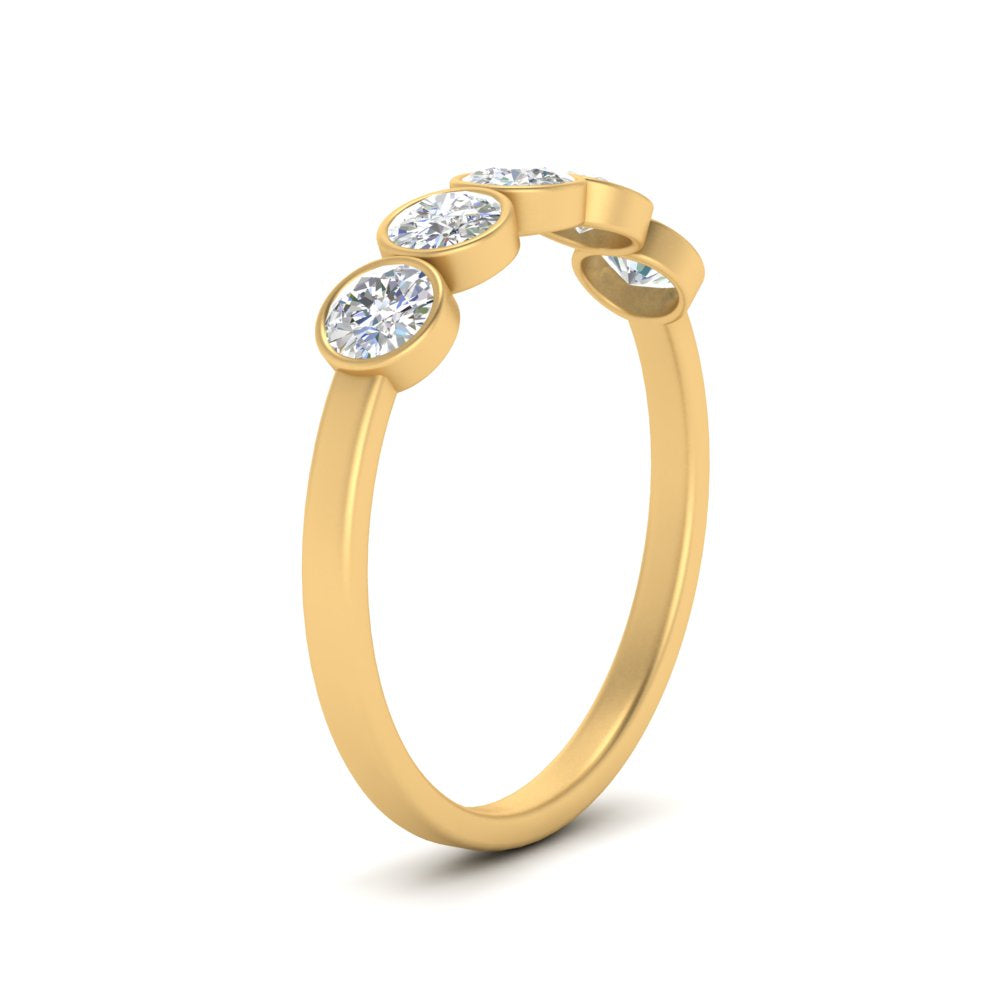 0.75-carat-five-round-diamond-bezel-set-wedding-ring-in-FD10558B-0.15CT-NL-YG