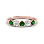 Load image into Gallery viewer, 0.75-carat-five-round-emerald-bezel-set-wedding-ring-in-FD10558B-0.15CTGEMGR-NL-RG
