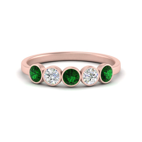 0.75-carat-five-round-emerald-bezel-set-wedding-ring-in-rose-gold-FD10558B-0.15CTGEMGR-NL-RG.jpg?v=1757070473