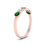 Load image into Gallery viewer, 0.75-carat-five-round-emerald-bezel-set-wedding-ring-in-FD10558B-0.15CTGEMGR-NL-RG
