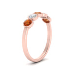 Load image into Gallery viewer, 0.75-carat-five-round-orange-sapphire-bezel-set-wedding-ring-in-FD10558B-0.15CTGSAOR-NL-RG
