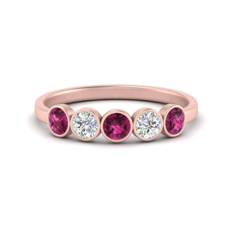 0.75-carat-five-round-pink-sapphire-bezel-set-wedding-ring-in-rose-gold-FD10558B-0.15CTGSADRPI-NL-RG.jpg?v=1757070472