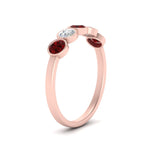 Load image into Gallery viewer, 0.75-carat-five-round-ruby-bezel-set-wedding-ring-in-FD10558B-0.15CTGRUDR-NL-RG
