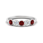 Load image into Gallery viewer, 0.75-carat-five-round-ruby-bezel-set-wedding-ring-in-FD10558B-0.15CTGRUDR-NL-WG
