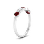Load image into Gallery viewer, 0.75-carat-five-round-ruby-bezel-set-wedding-ring-in-FD10558B-0.15CTGRUDR-NL-WG
