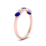 Load image into Gallery viewer, 0.75-carat-five-round-sapphire-bezel-set-wedding-ring-in-FD10558B-0.15CTGSABL-NL-RG
