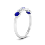 Load image into Gallery viewer, 0.75-carat-five-round-sapphire-bezel-set-wedding-ring-in-FD10558B-0.15CTGSABL-NL-WG
