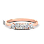 Load image into Gallery viewer, 0.75-carat-heart-shape-5-stone-diamond-wedding-ring-in-rose-gold-FD9600HTB-0.75CT-NL-RG-HW
