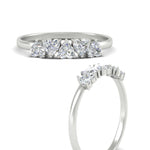 Load image into Gallery viewer, 0.75-carat-heart-shape-5-stone-diamond-wedding-ring-in-white-gold-FD9600HTBANGLE3-0.75CT-NL-WG
