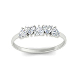 Load image into Gallery viewer, 0.75-carat-heart-shape-5-stone-diamond-wedding-ring-in-white-gold-FD9600HTBANGLE5-0.75CT-NL-WG
