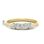 Load image into Gallery viewer, 0.75-carat-heart-shape-5-stone-diamond-wedding-ring-in-yellow-gold-FD9600HTB-0.75CT-NL-YG-HW
