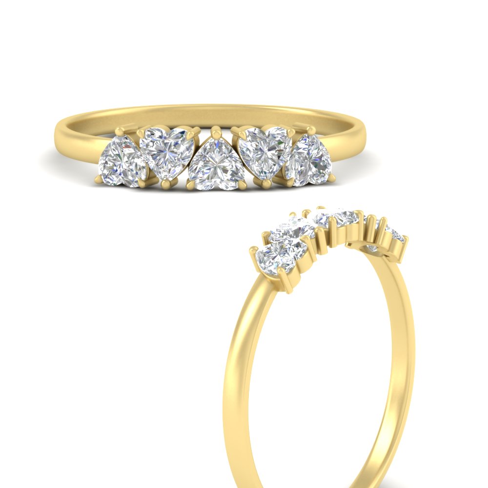 0.75-carat-heart-shape-5-stone-diamond-wedding-ring-in-yellow-gold-FD9600HTBANGLE3-0.75CT-NL-YG