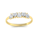 Load image into Gallery viewer, 0.75-carat-heart-shape-5-stone-diamond-wedding-ring-in-yellow-gold-FD9600HTBANGLE5-0.75CT-NL-YG
