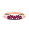 Load image into Gallery viewer, 0.75-carat-heart-shape-5-stone-pink-sapphire-wedding-ring-in-rose-gold-FD9600HTBGSADRPI-0.75CT-NL-RG