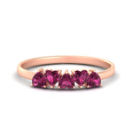 Load image into Gallery viewer, 0.75-carat-heart-shape-5-stone-pink-sapphire-wedding-ring-in-rose-gold-FD9600HTBGSADRPI-0.75CT-NL-RG
