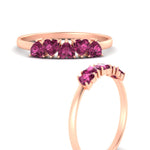 Load image into Gallery viewer, 0.75-carat-heart-shape-5-stone-pink-sapphire-wedding-ring-in-rose-gold-FD9600HTBGSADRPIANGLE3-0.75CT-NL-RG
