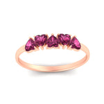 Load image into Gallery viewer, 0.75-carat-heart-shape-5-stone-pink-sapphire-wedding-ring-in-rose-gold-FD9600HTBGSADRPIANGLE5-0.75CT-NL-RG
