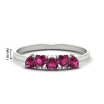 Load image into Gallery viewer, 0.75-carat-heart-shape-5-stone-pink-sapphire-wedding-ring-in-white-gold-FD9600HTBGSADRPI-0.75CT-NL-WG-HW
