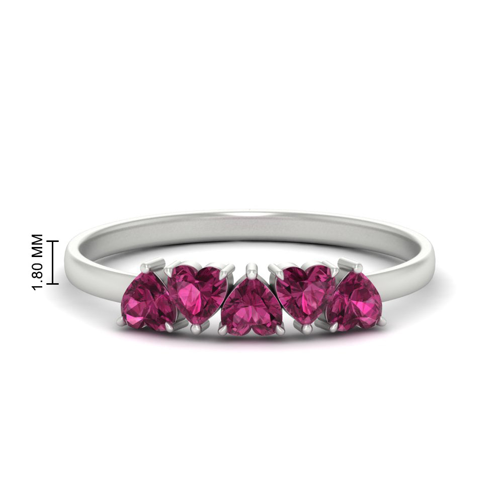 0.75-carat-heart-shape-5-stone-pink-sapphire-wedding-ring-in-white-gold-FD9600HTBGSADRPI-0.75CT-NL-WG-HW