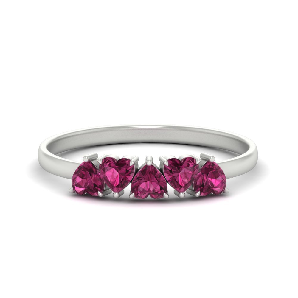 0.75-carat-heart-shape-5-stone-pink-sapphire-wedding-ring-in-white-gold-FD9600HTBGSADRPI-0.75CT-NL-WG