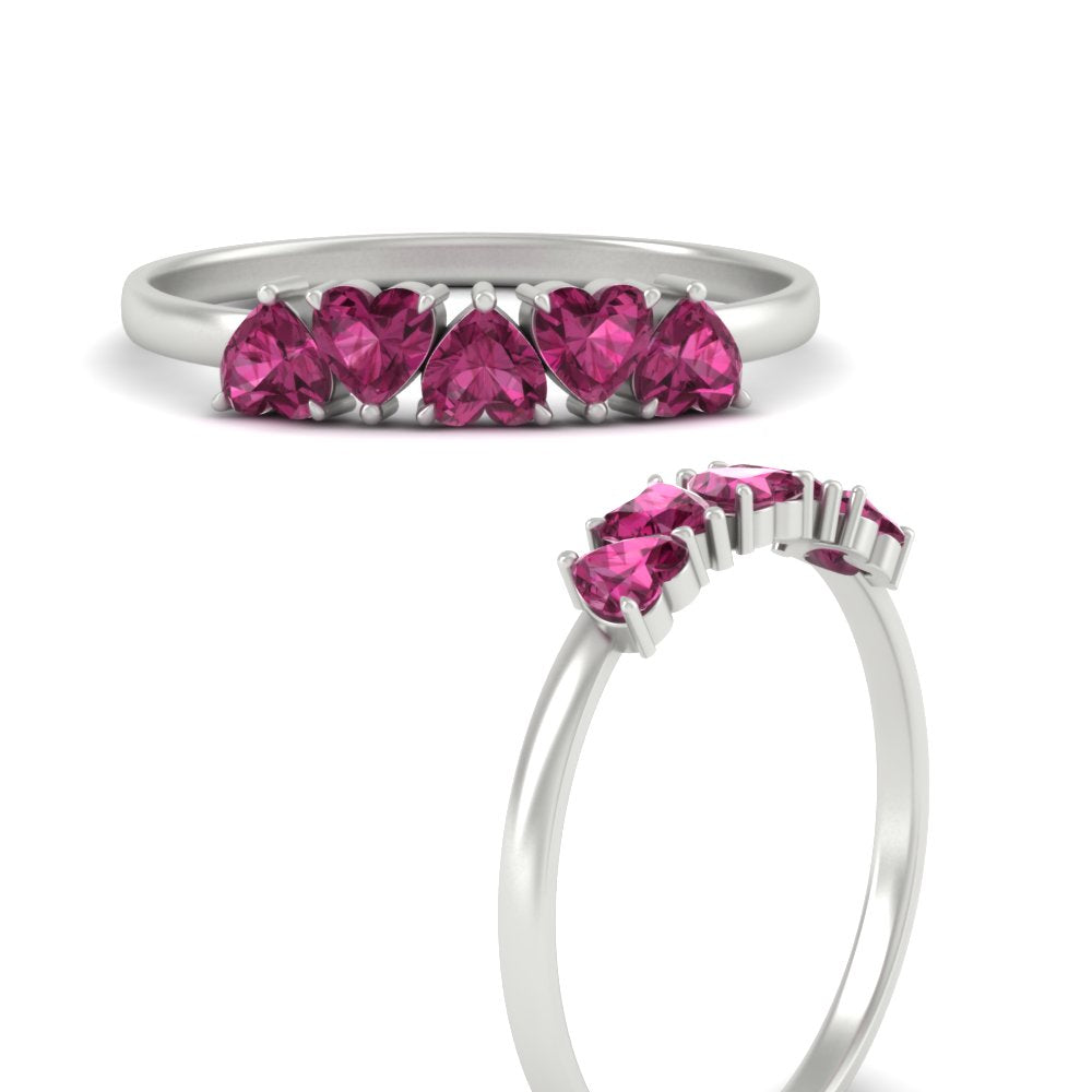 0.75-carat-heart-shape-5-stone-pink-sapphire-wedding-ring-in-white-gold-FD9600HTBGSADRPIANGLE3-0.75CT-NL-WG