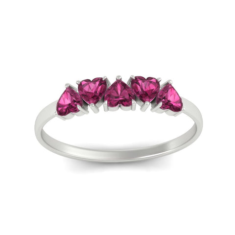0.75-carat-heart-shape-5-stone-pink-sapphire-wedding-ring-in-white-gold-FD9600HTBGSADRPIANGLE5-0.75CT-NL-WG