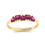 Load image into Gallery viewer, 0.75-carat-heart-shape-5-stone-pink-sapphire-wedding-ring-in-yellow-gold-FD9600HTBGSADRPIANGLE5-0.75CT-NL-YG
